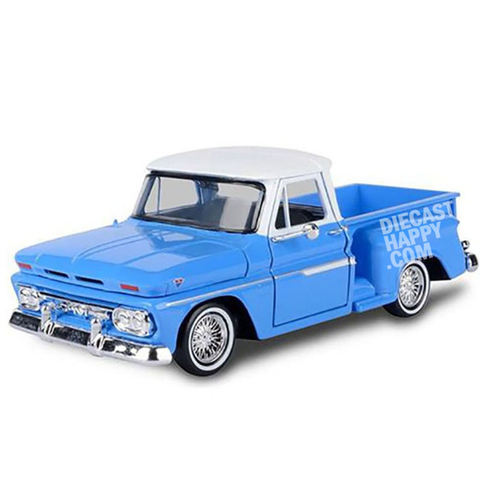 1966 GMC C1000 Fenderside Pick Up Truck 1:24 Scale Diecast Model Blue by Motor Max