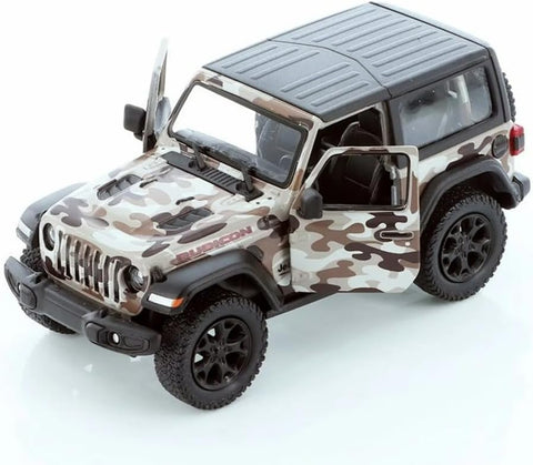 2018 Jeep Wrangler Rubicon 1:34 Scale Diecast Model Camo Brown by Kinsmart