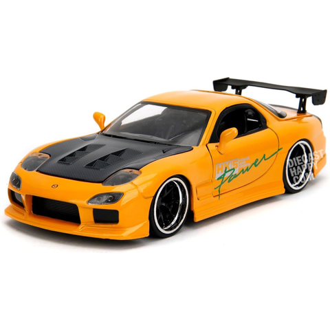 1993 Mazda RX-7 1:24 Scale Diecast Model Yellow Orange by Jada 35957