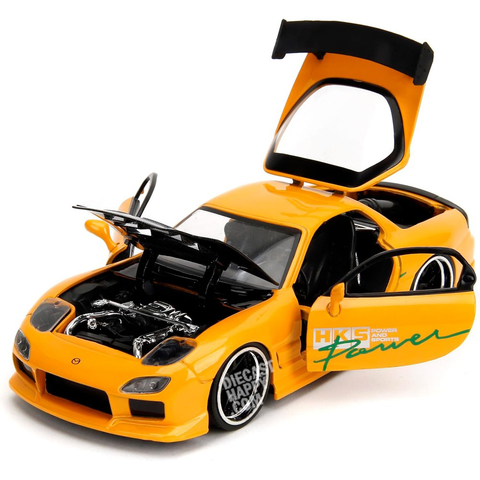 1993 Mazda RX-7 1:24 Scale Diecast Model Yellow Orange by Jada 35957