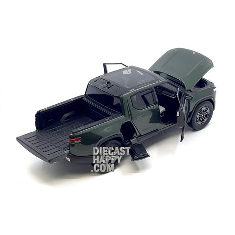 2026 Rivian R1T Pick Up Truck Forest Green 1:18 Scale Diecast Model by Maisto 31466
