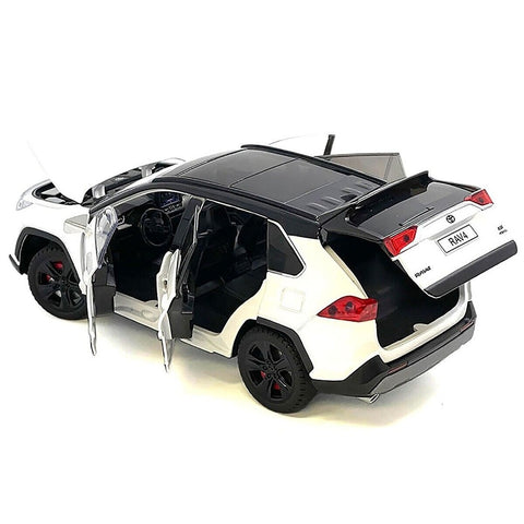 2023 Toyota RAV4 Hybrid XSE 1:24 Scale Diecast Model White w/ Black Top