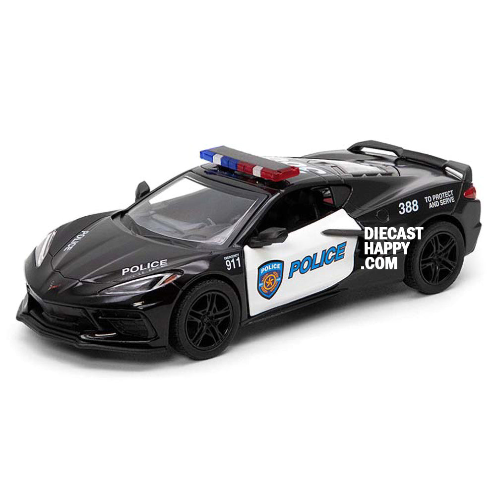 2021 Chevy Corvette C8 1:36 Scale Diecast Model Police Version by Kins ...