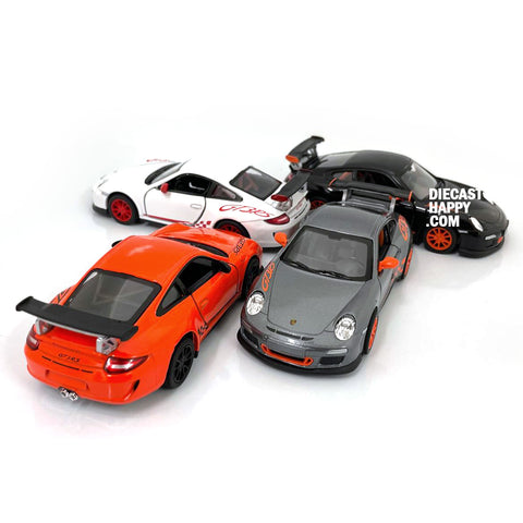 2010 Porsche 911 GT3 RS 1:36 Scale in White/Orange/Black/Grey by Kinsmart