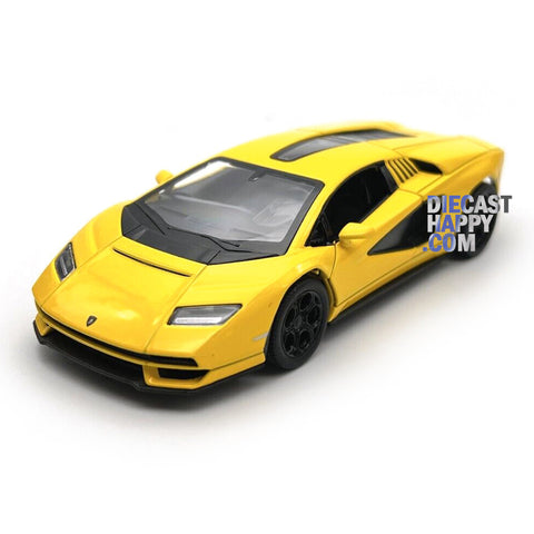 2022 Lamborghini Countach 1:38 Scale Diecast Model Yellow by Kinsmart