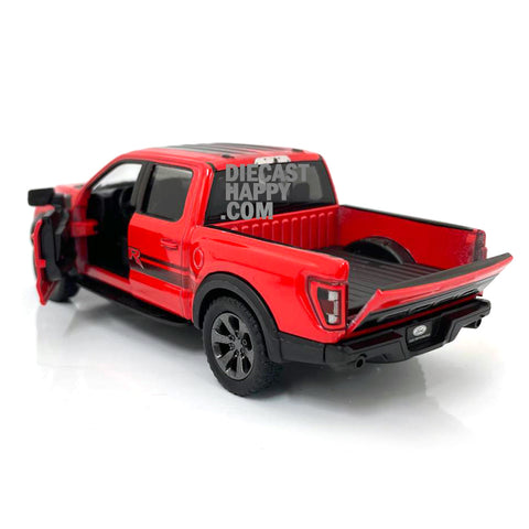 2022 Ford F-150 Raptor w/ Livery 1:46 Scale Diecast Model Red by Kinsmart