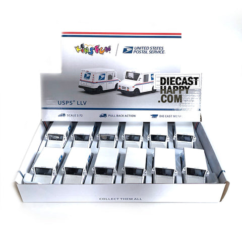 Mini USPS Mail Delivery Truck 1:72 (2.5 inch) Scale Diecast by Kinsmart (FULL BOX of 12)