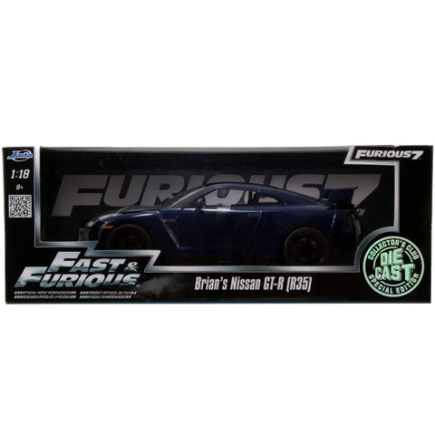 Fast & Furious Brian's 2009 Nissan GT-R R35 1:18 Scale Diecast Model Blue by Jada 97035