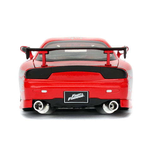 Fast & Furious Dom's 1995 Mazda RX-7 FD 1:24 Scale Diecast Model Veilside Red by Jada 98338