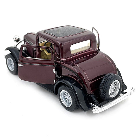 1932 Ford 3-Window Coupe 1:34 Scale Diecast Model Purple / Violet by Kinsmart