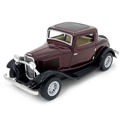 1932 Ford 3-Window Coupe 1:34 Scale Diecast Model Purple / Violet by Kinsmart