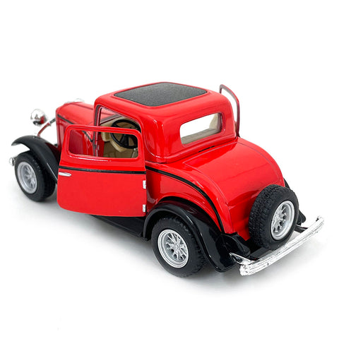 1932 Ford 3-Window Coupe 1:34 Scale Diecast Model Red by Kinsmart