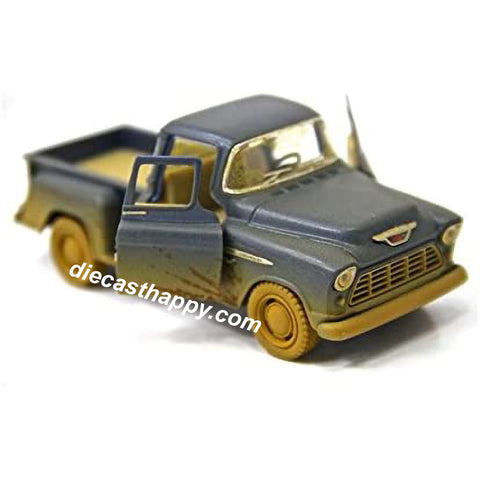 1955 Chevy Stepside Pickup Truck Muddy Version 1:32 Scale White/Red/Blue/Orange by Kinsmart (SET OF 4)