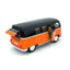 1962 Volkswagen Classic Bus 1:32 Scale Diecast Model Red/Orange/Yellow/Blue by Kinsmart (SET OF 4)