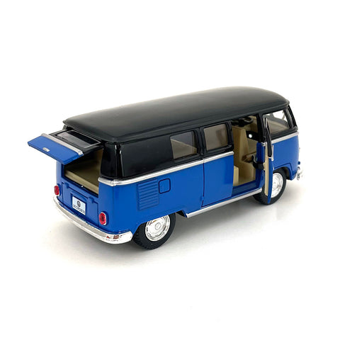 1962 Volkswagen Classic Bus 1:32 Scale Diecast Model in Blue/Black by Kinsmart