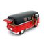 1962 Volkswagen Classic Bus 1:32 Scale Diecast Model in Red/Black by Kinsmart