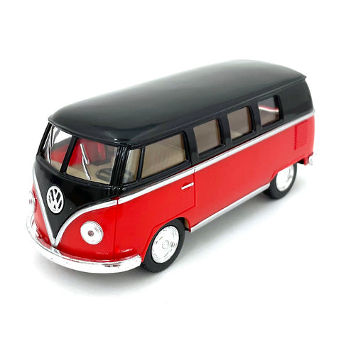1962 Volkswagen Classic Bus 1:32 Scale Diecast Model Red/Orange/Yellow/Blue by Kinsmart (SET OF 4)