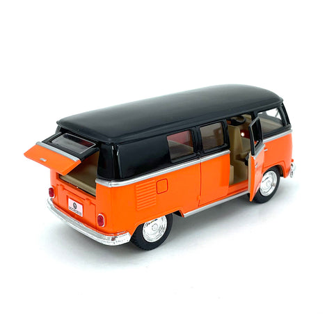 1962 Volkswagen Classic Bus 1:32 Scale Diecast Model in Orange/Black by Kinsmart