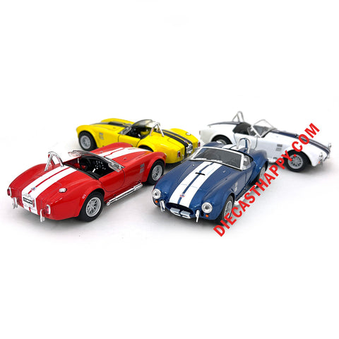1965 Shelby Cobra 427 1:32 Scale Diecast Model Blue/Red/White/Yellow by Kinsmart (SET OF 4)