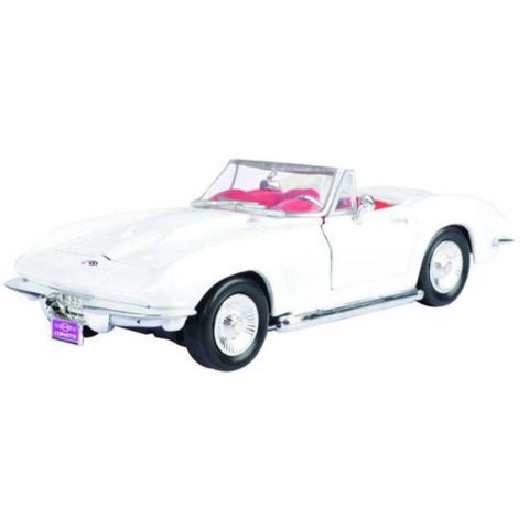 1967 Chevrolet Corvette C2 Convertible 1:24 Scale Diecast Model Car with Red Interior White by Motor Max 73224