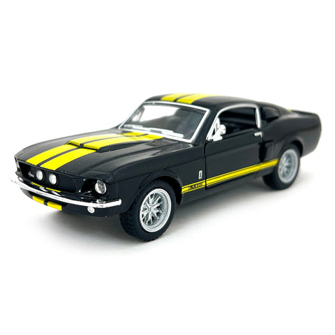 1967 Ford Mustang Shelby GT500 1:38 Scale Diecast Model Black w/ Stripes by Kinsmart