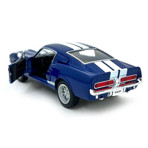 1967 Ford Mustang Shelby GT500 1:38 Scale Diecast Model Blue w/ Stripes by Kinsmart