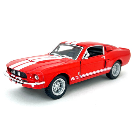 1967 Ford Mustang Shelby GT500 1:38 Scale Diecast Model Red w/ Stripes by Kinsmart
