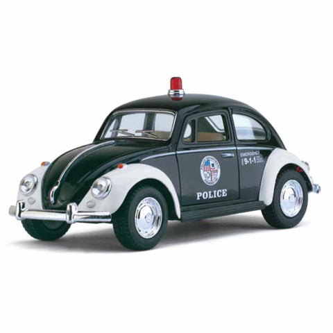 1967 Volkswagen Classical Beetle Police 1:32 Scale Diecast Model Black by Kinsmart