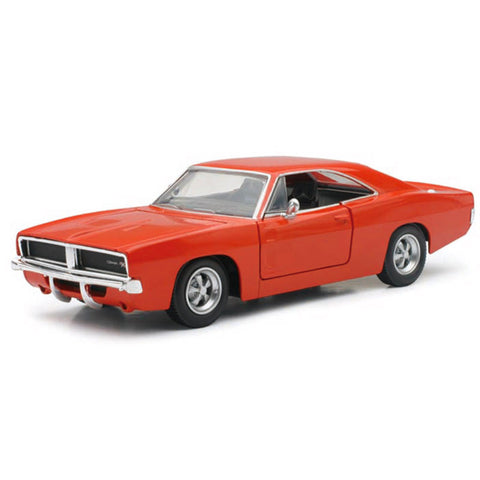 1969 Dodge Charger R/T 1:25 Scale Diecast Model Orange by New Ray 71893