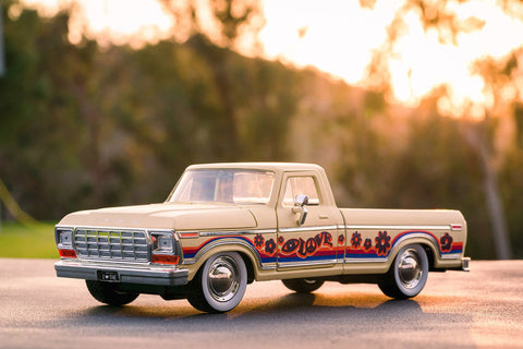 I Love The 70's 1979 Ford F-150 1:24 Scale Diecast Model Beige with Decals by Jada 31609