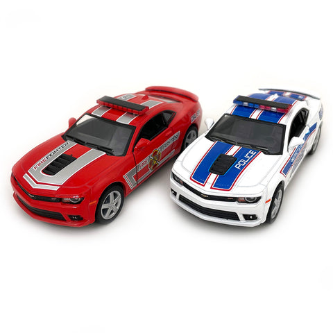 2014 Chevy Camaro 1:38 Scale Diecast Model Police / Firefighter Edition by Kinsmart (SET OF 2)