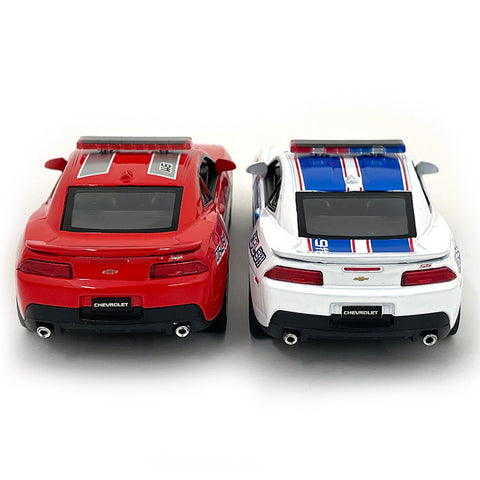 2014 Chevy Camaro 1:38 Scale Diecast Model Police / Firefighter Edition by Kinsmart (SET OF 2)