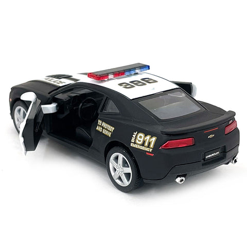 2014 Chevy Camaro 1:38 Scale Diecast Model Police Black/White by Kinsmart