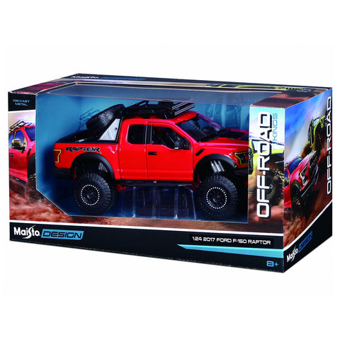 2017 Ford F-150 Raptor 1:24 Scale Diecast Model Red by Maisto