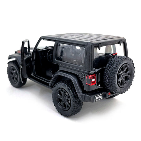 2018 Jeep Wrangler Rubicon 4x4 1:34 Scale Diecast Model Hard Top Black by Kinsmart