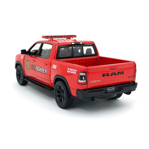 2019 Dodge Ram 1500 1:46 Scale Diecast Model Firefighter Edition Red by Kinsmart