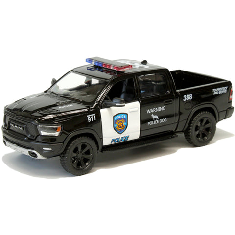 2019 Dodge Ram 1500 1:46 Scale Diecast Model Police Edition Black / White by Kinsmart