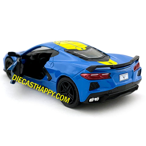 2021 Chevy Corvette C8 1:36 Scale Diecast Model Livery Edition Blue by Kinsmart