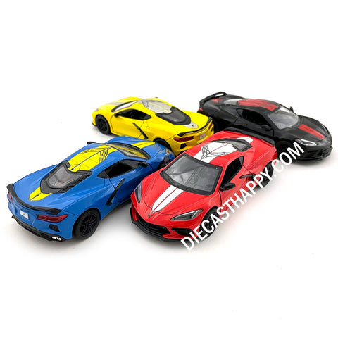 2021 Chevy Corvette C8 1:36 Scale Diecast Model Livery Edition by Kinsmart (SET OF 4)
