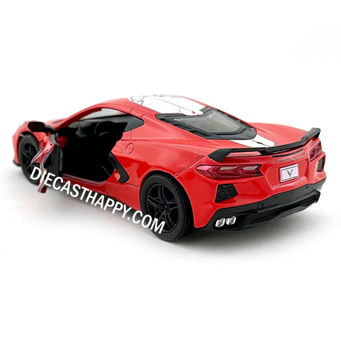 2021 Chevy Corvette C8 1:36 Scale Diecast Model Livery Edition Red by Kinsmart