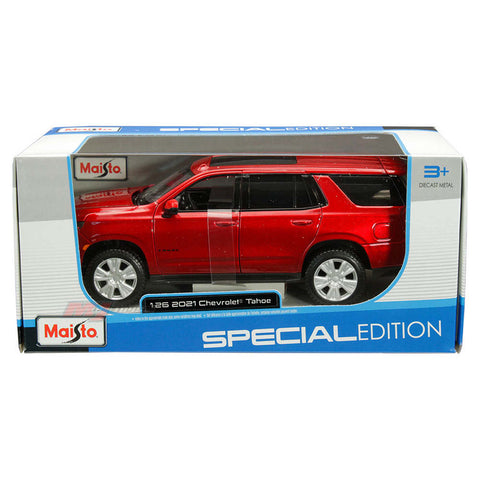 2021 Chevy Tahoe 1:26 Scale Diecast Model Red by Motor Max 31533-RD