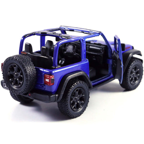 2021 Jeep Wrangler Rubicon 4x4 1:32 Scale Diecast Model Convertible Top Off Road Exploration Overland by Kinsmart (SET OF 4)