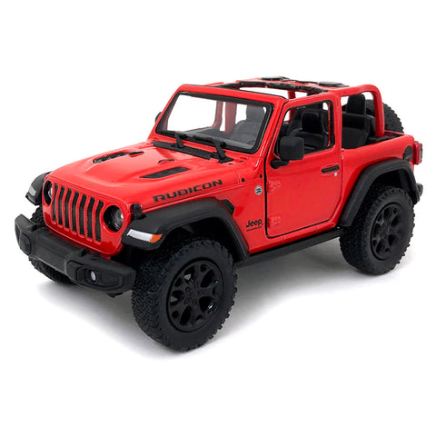 2021 Jeep Wrangler Rubicon 4x4 1:32 Scale Diecast Model Convertible Top Red by Kinsmart