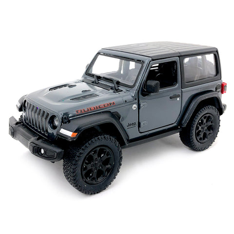 2021 Jeep Wrangler Rubicon 4x4 1:32 Scale Diecast Model Hard Top Gray by Kinsmart