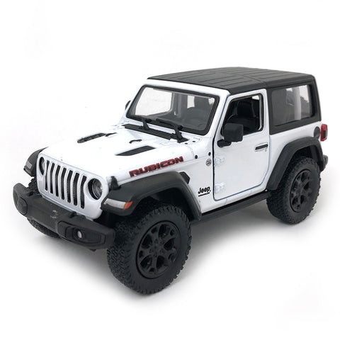 2018 Jeep Wrangler Rubicon 4x4 1:34 Scale Diecast Model Hard Top White by Kinsmart