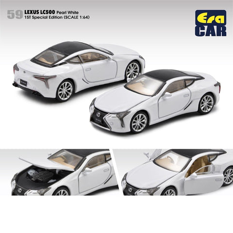 2022 Lexus LC500 1:64 Scale Diecast Model Pearl White Limited by ERA Car LS21LCRF59