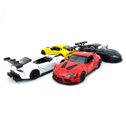 2022 Toyota GR Supra Racing Concept 1:38 Scale Diecast Model Black/White/Red/Yellow Han Brian