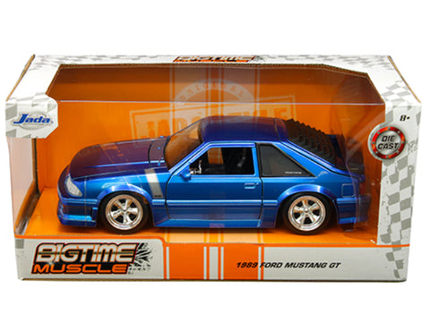 Bigtime Muscle 1989 Ford Mustang GT 1:24 Scale Diecast Model Blue by Jada 31863