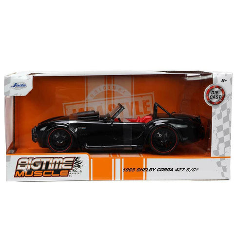 Bigtime Muscle 1965 Shelby Cobra 427 S/C 1:24 Scale Diecast Model Gloss Black by Jada 32704