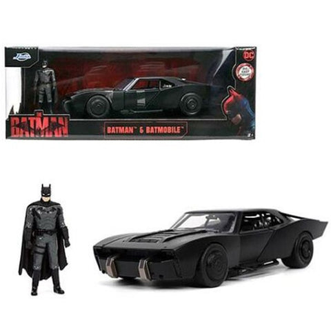 The Batman (2022) Movie Batmobile & Batman Figure 1:24 Scale Diecast Model Black by Jada 32731